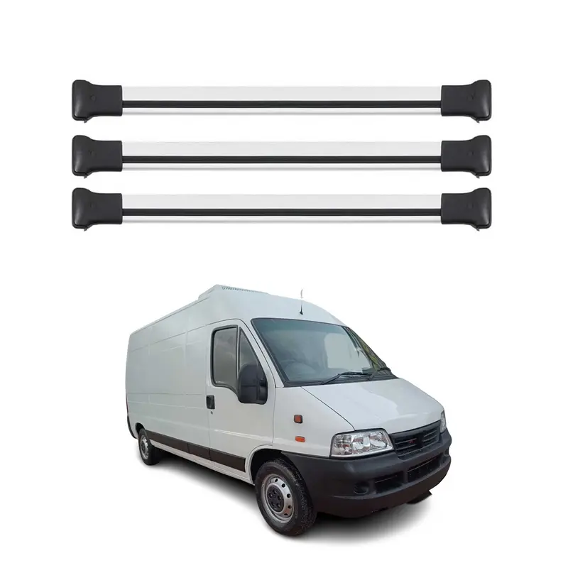 Barres de toit transversales pour Fiat Ducato 2006-2026 Aluminium Gris 3x