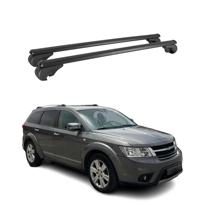 Barres de toit Transversales pour Fiat Freemont 2011-2024 Aluminium Noir