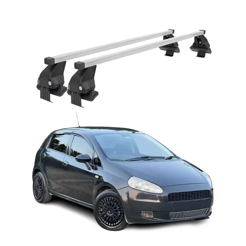 Barres de toit transversales pour Fiat Grande Punto 2005-2012 Gris