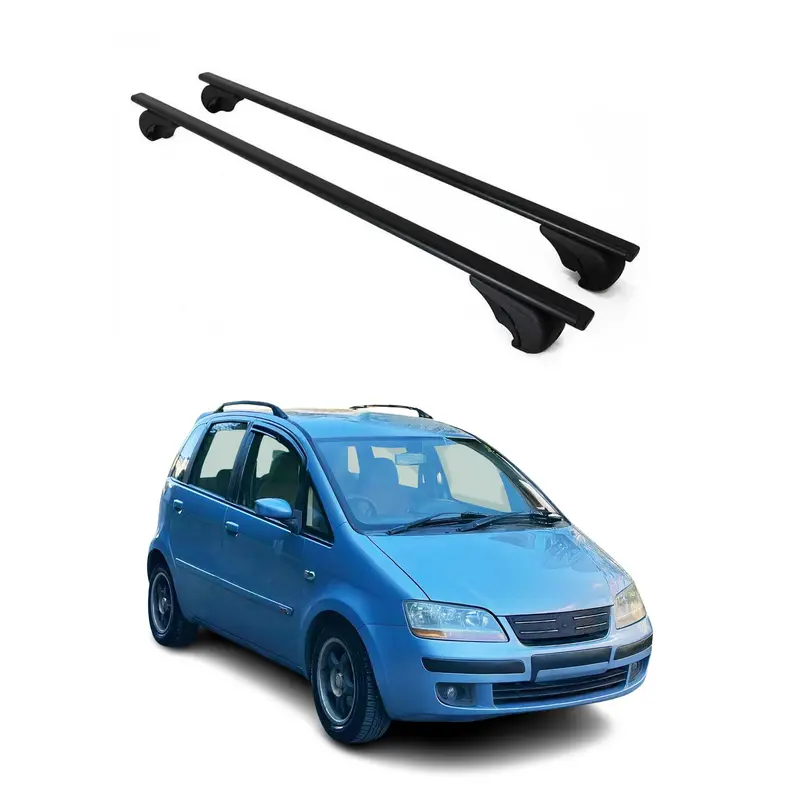 Barres de toit Transversales pour Fiat Idea 2004-2012 Acier Noir