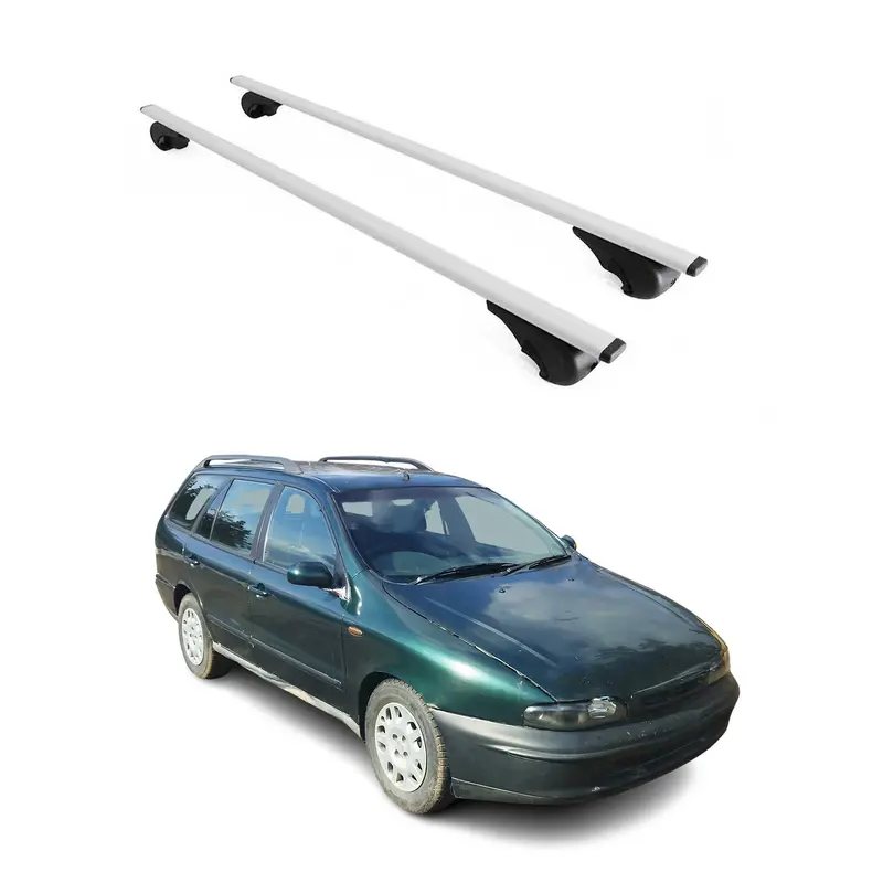 Barres de toit Transversales pour Fiat Marea Weekend 1996-2003 Acier Argent