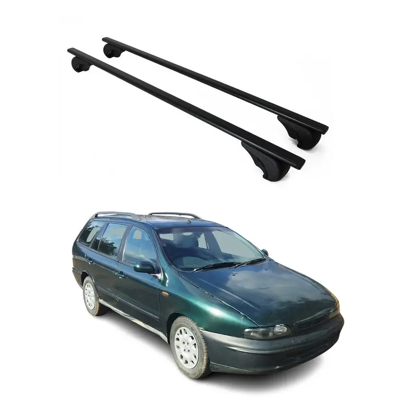 Barres de toit Transversales pour Fiat Marea Weekend 1996-2003 Acier Noir