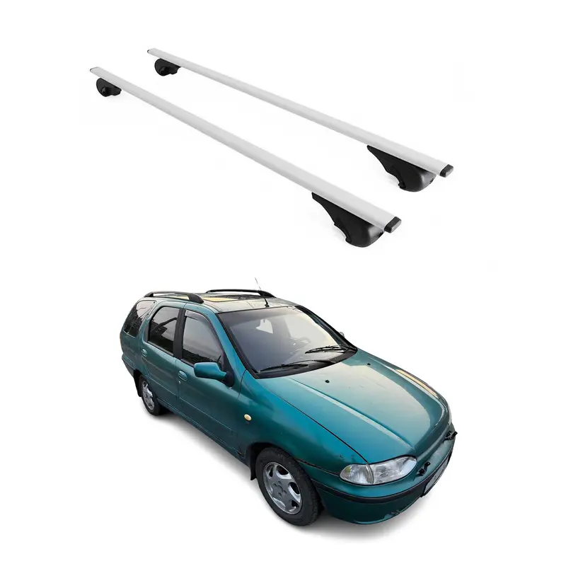 Barres de toit Transversales pour Fiat Palio 1996-2007 Acier Argent