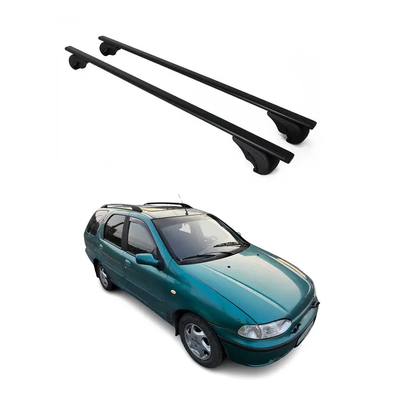 Barres de toit Transversales pour Fiat Palio 1996-2007 Acier Noir