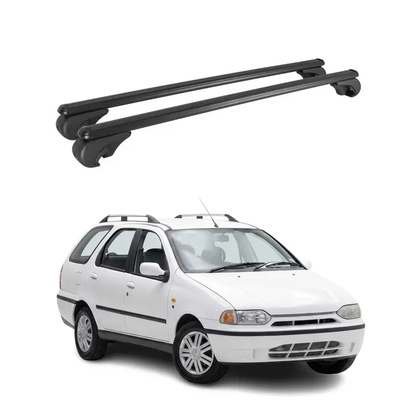 Barres de toit Transversales pour Fiat Palio Weekend 1996-2011 TÜV Alu Noir 2x