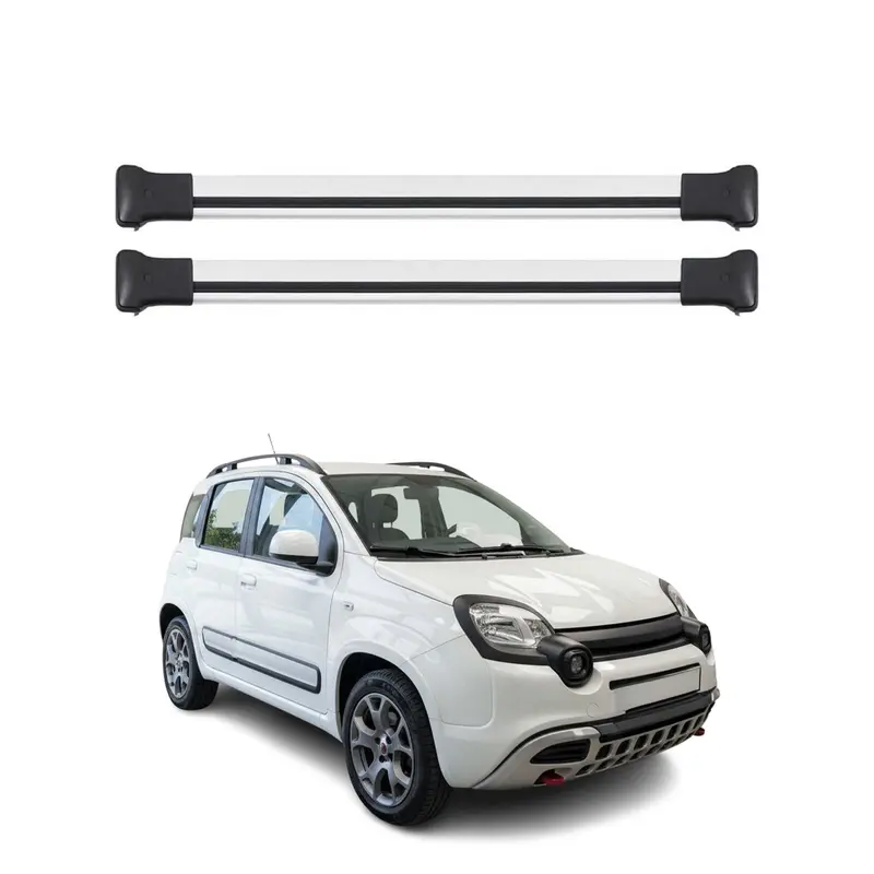 Barres de Toit transversales pour Fiat Panda Cross 2012-2026 Aluminium Argent 2x