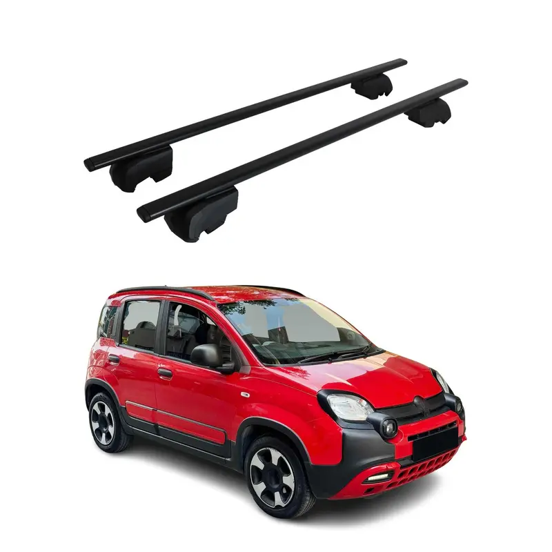 Barres de toit Transversales pour Fiat Panda Cross 2014-2023 Acier Argent ABE