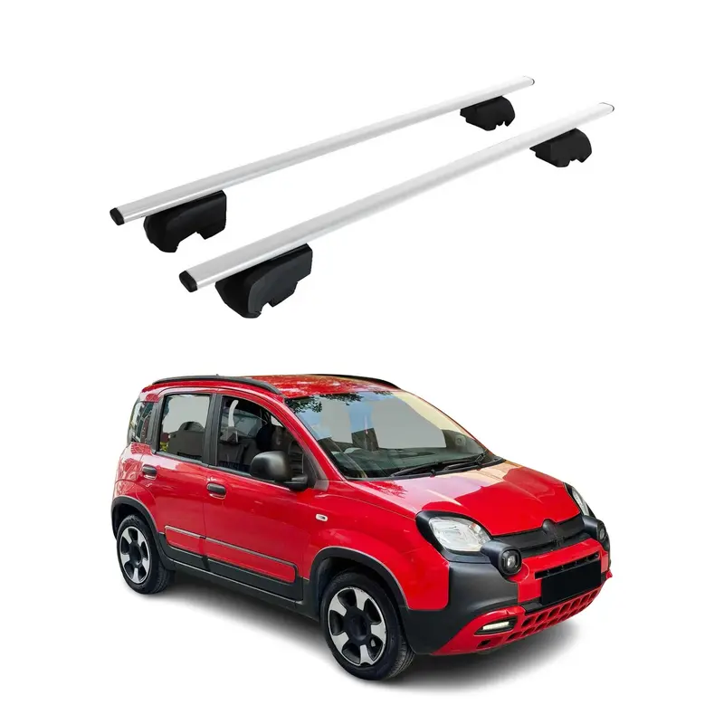 Barres de toit Transversales pour Fiat Panda Cross 2014-2023 Acier Noir ABE