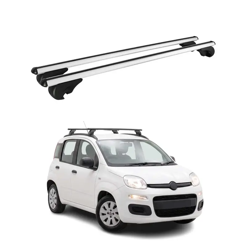 Barres de toit Transversales pour Fiat Panda III 2012-2026 TÜV Aluminium Gris 2x