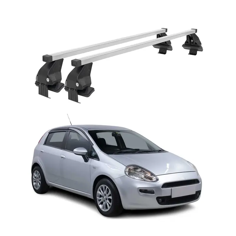Barres de toit transversales pour Fiat Punto Evo 2009-2012 Acier Gris