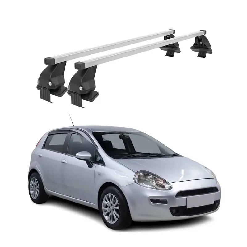 Barres de toit transversales pour Fiat Punto III 2012-2018 Acier Argent