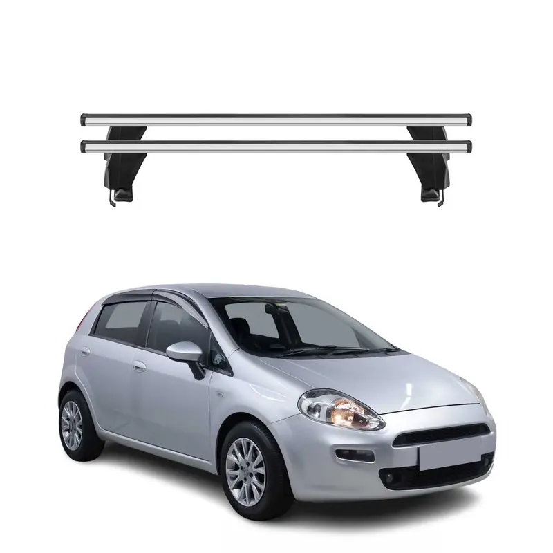 Barres de toit Transversales pour Fiat Punto III 2012-2018 Alu Gris 2x 3 portes