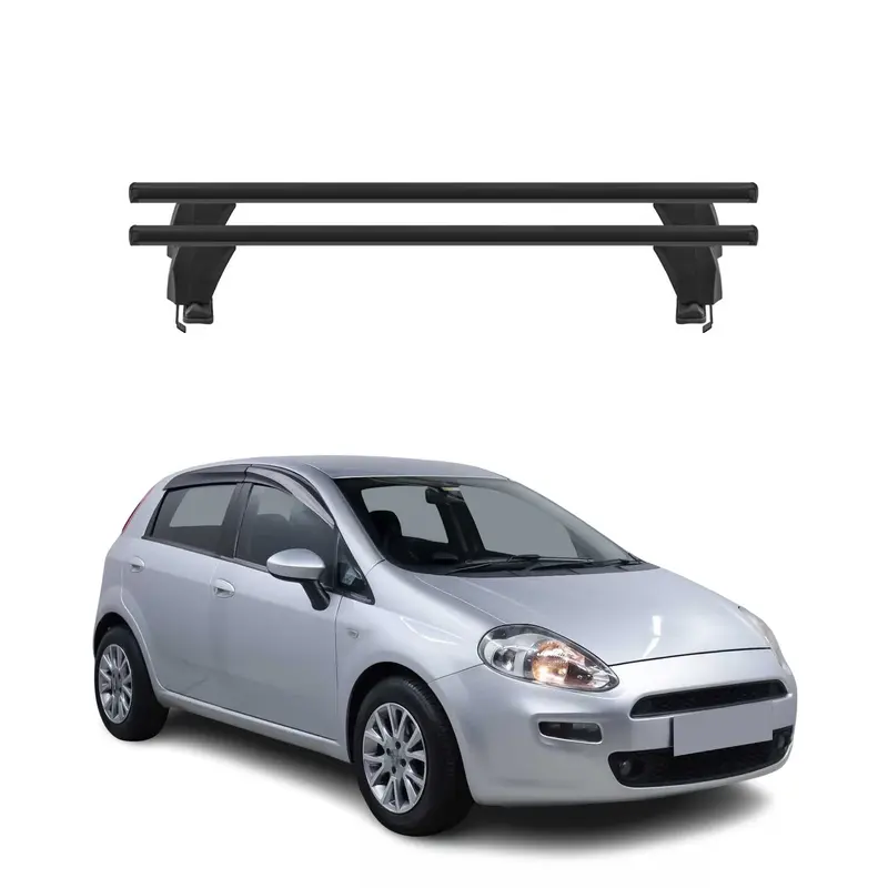 Barres de toit Transversales pour Fiat Punto III 2012-2018 Alu Noir 2x 3 portes