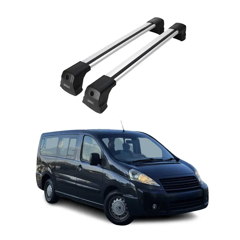 Barres de toit transversales pour Fiat Scudo 2007-2016 Aluminium Gris