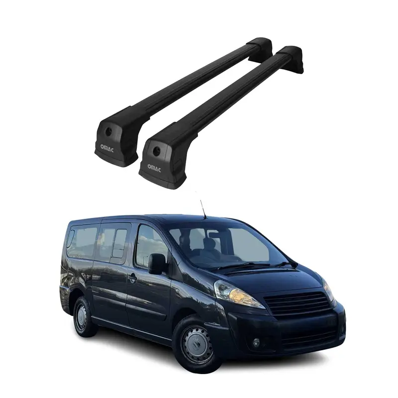Barres de toit transversales pour Fiat Scudo 2007-2016 Noir Aluminium 2Pcs