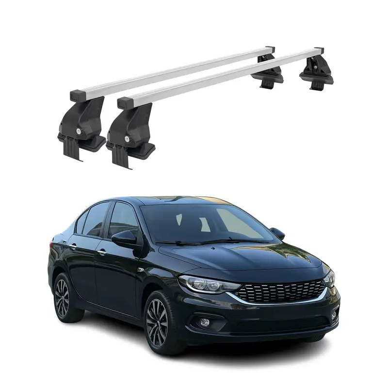 Barres de toit transversales pour Fiat Tipo 2016-2024 Acier Gris