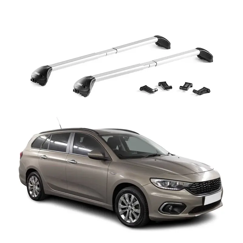 Barres de toit transversales pour Fiat Tipo Break 2015-2026 Aluminium Gris ABE