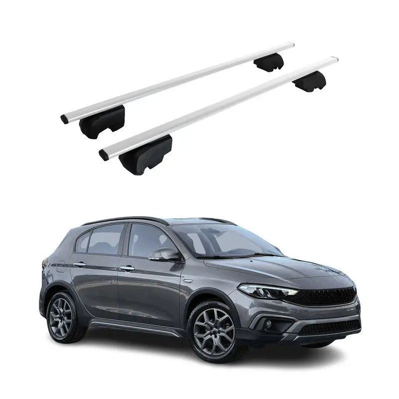Barres de toit Transversales pour Fiat Tipo Cross 2020-2023 Acier Argent ABE