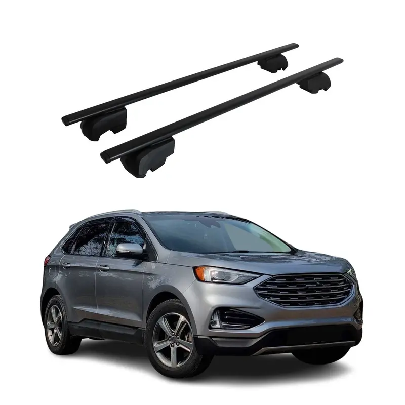 Barres de toit Transversales pour Ford Edge 2015-2023 Acier Noir ABE
