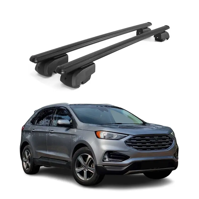 Barres de toit Transversales pour Ford Edge 2015-2023 Aluminium Noir ABE