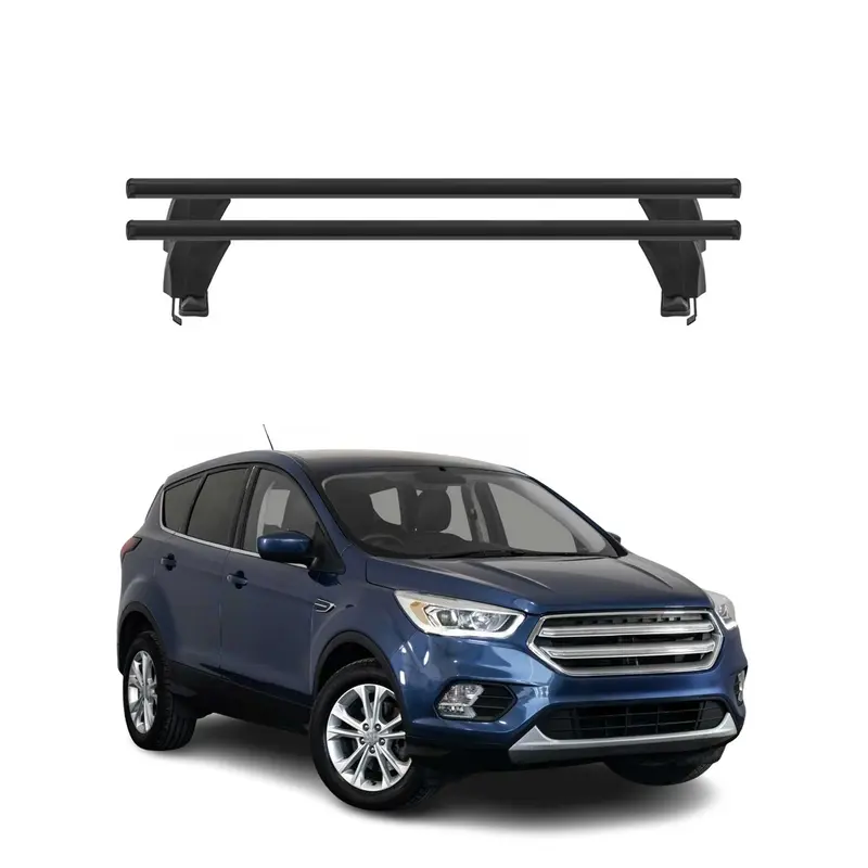 Barres de toit Transversales pour Ford Escape III C520 2013-2019 Alu Noir 2x