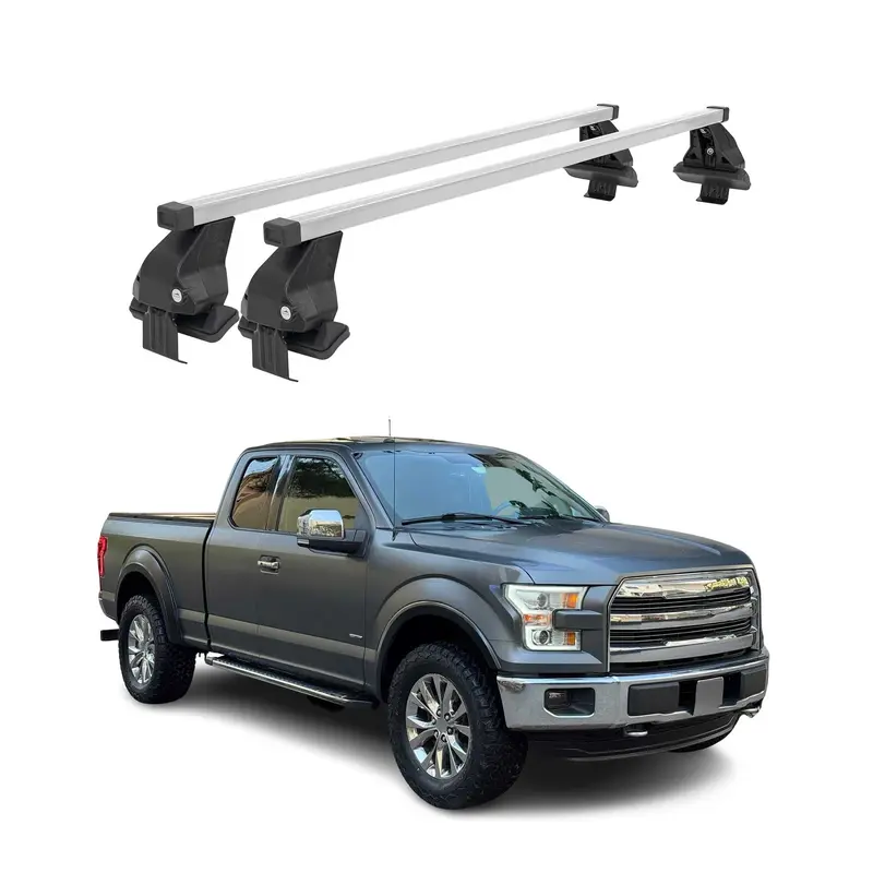 Barres de toit transversales pour Ford F150 2015-2026 Acier Gris