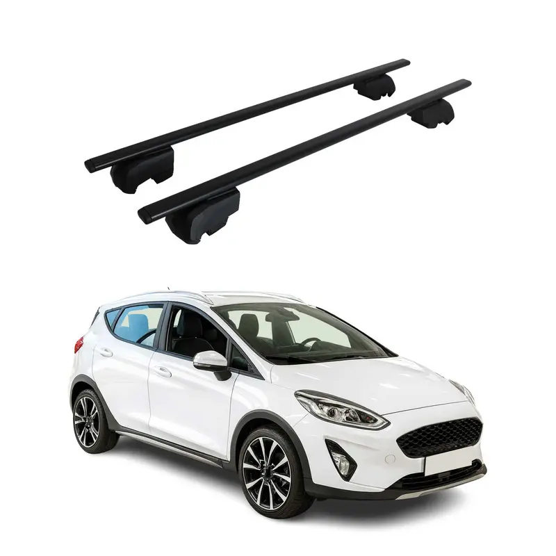 Barres de toit Transversales pour Ford Fiesta Active 2018-2023 Acier Noir ABE