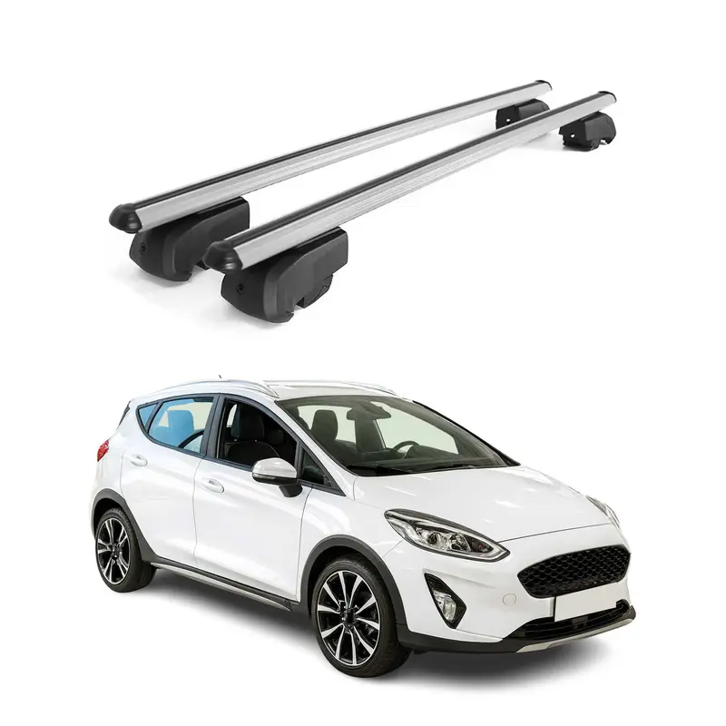 Barres de toit Transversales pour Ford Fiesta Active 2018-2023 Alu Gris ABE