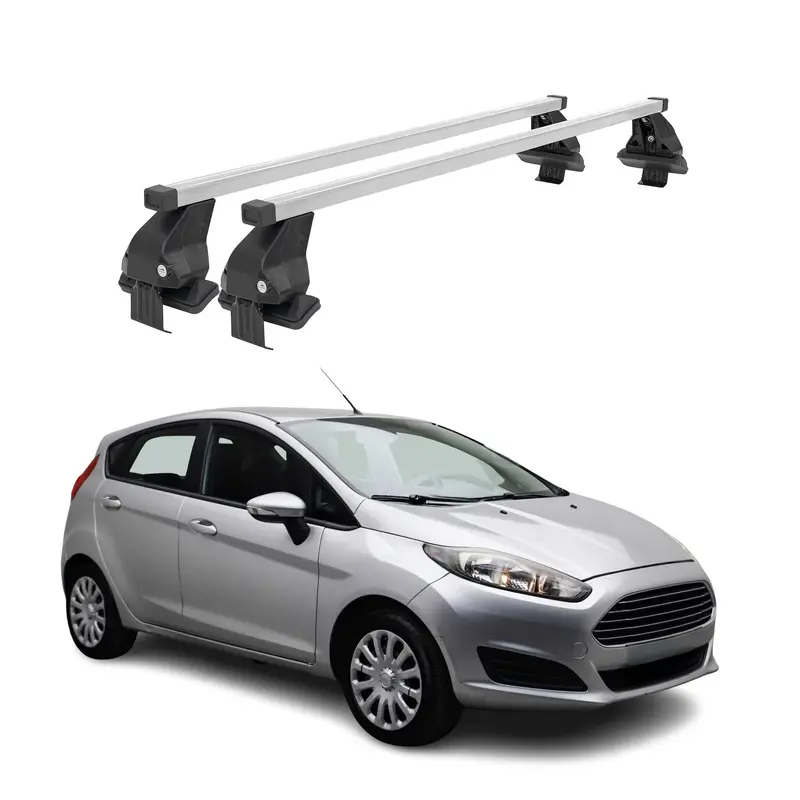 Barres de toit transversales pour Ford Fiesta VI 2013-2017 Acier Gris