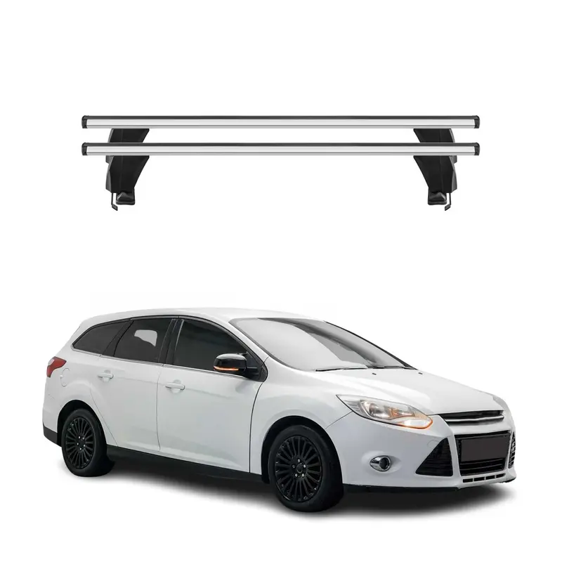 Barres de toit Transversales pour Ford Focus III Break 2011-2018 Alu Gris 2x