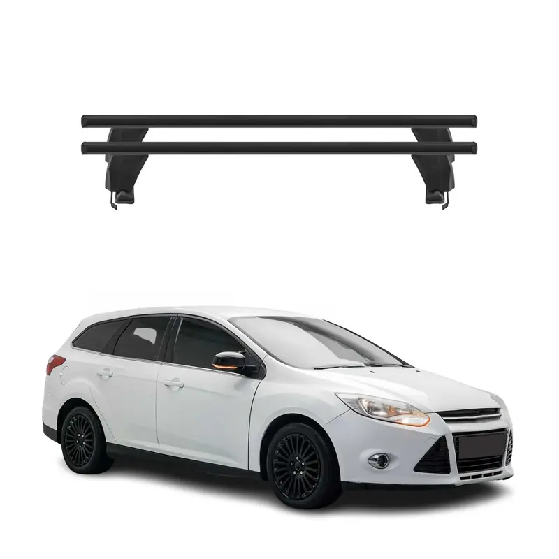 Barres de toit Transversales pour Ford Focus III Break 2011-2018 Alu Noir 2x