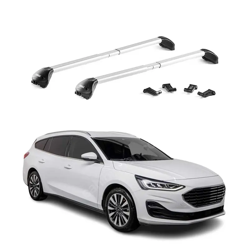 Barres de toit transversales pour Ford Focus IV Break 2018-2025 Alu Gris ABE