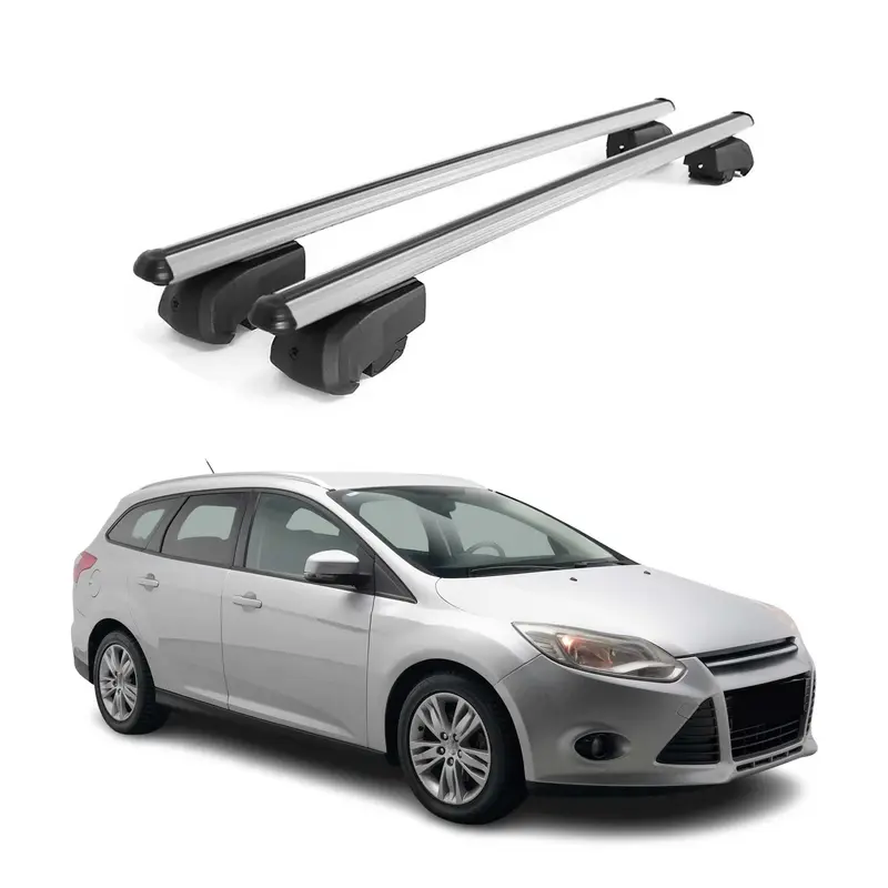 Barres de toit Transversales pour Ford Focus Turnier 2011-2021 Alu Gris ABE