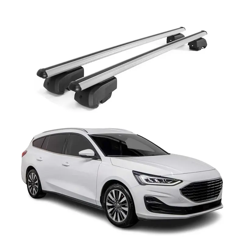 Barres de toit Transversales pour Ford Focus Turnier 2018-2025 Alu Gris ABE