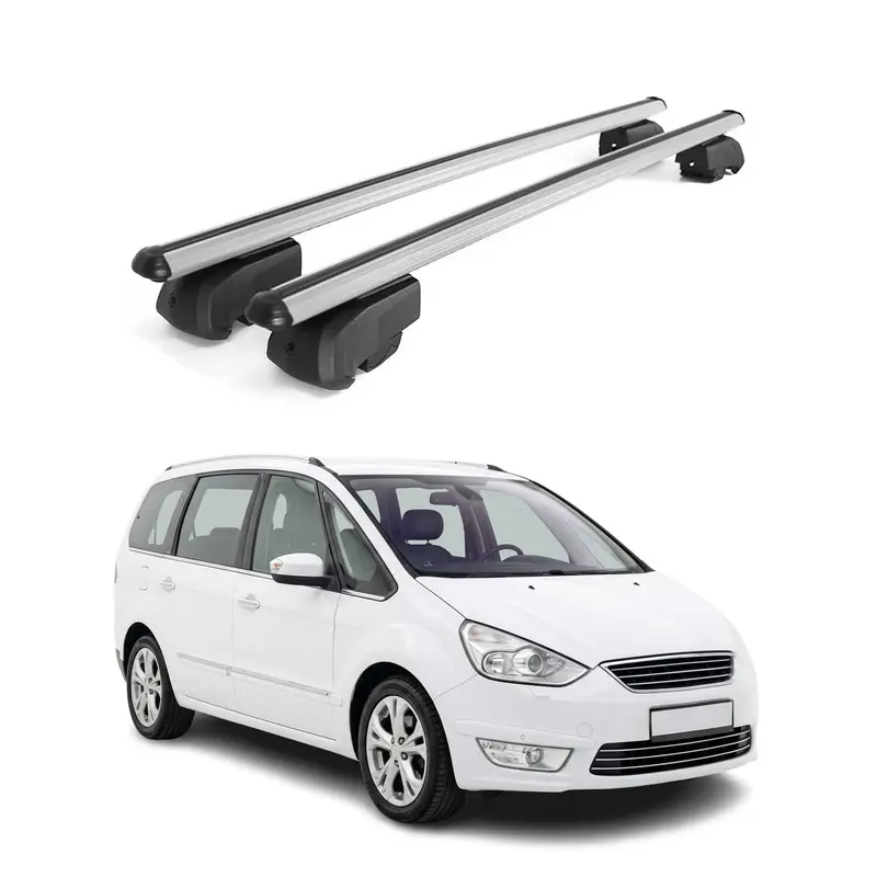 Barres de toit Transversales pour Ford Galaxy II 2006-2015 Aluminium Gris 2Pcs