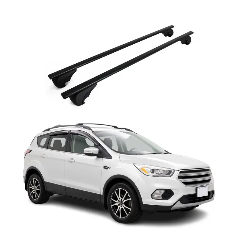 Barres de toit Transversales pour Ford Kuga II 2012-2019 Acier Noir 2Pcs