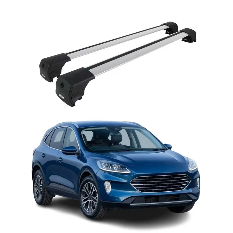 Barres De Toit Transversales pour Ford Kuga III 2019-2026 Aluminium ABE Gris