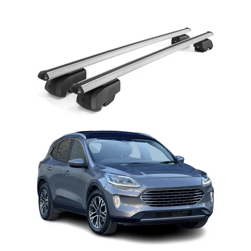 Barres de toit Transversales pour Ford Kuga III 2019-2026 Aluminium Gris ABE 2x
