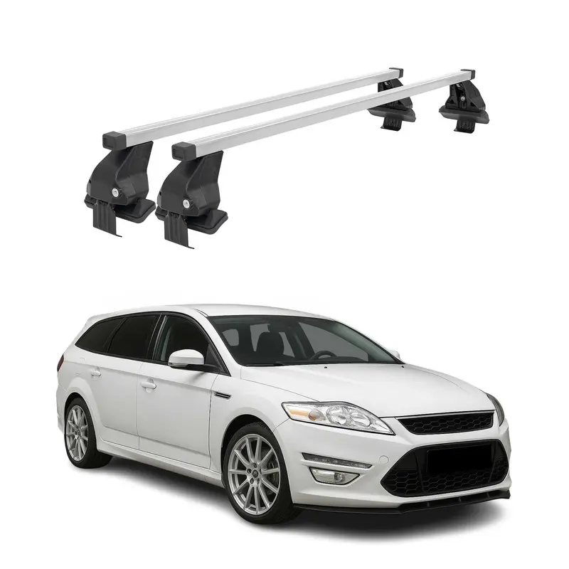 Barres de toit transversales pour Ford Mondeo mk4 Wagon 2007-2014 Acier Gris