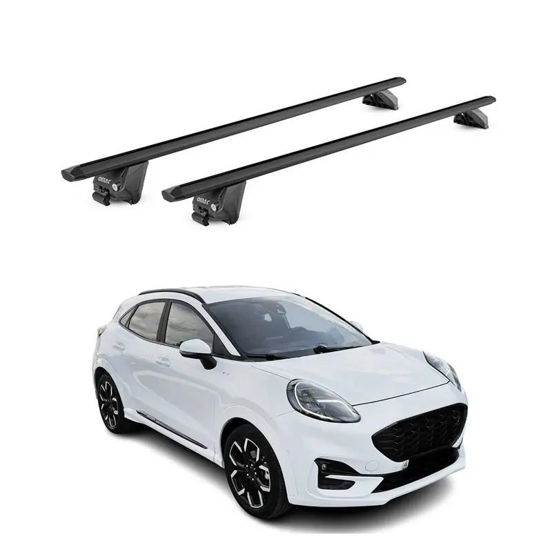 Barres de toit transversales pour Ford Puma 2019-2026 Alu Noir 2 pièces ABE