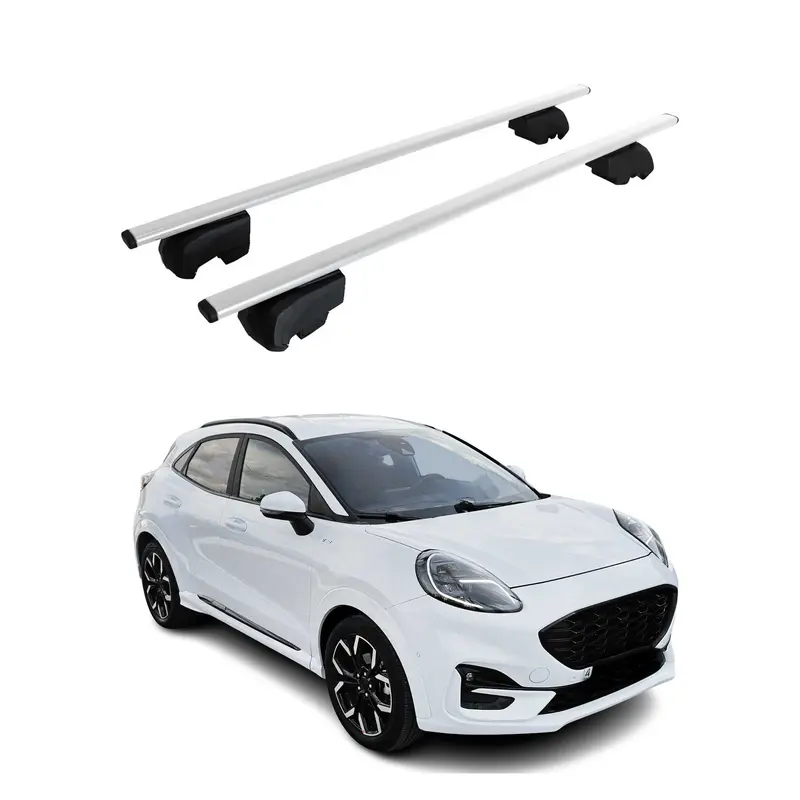 Barres de toit Transversales pour Ford Puma 2020-2023 Acier Argent ABE