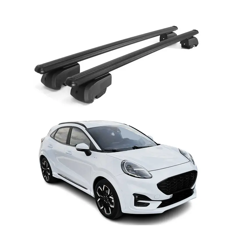 Barres de toit Transversales pour Ford Puma 2020-2023 Aluminium Noir ABE