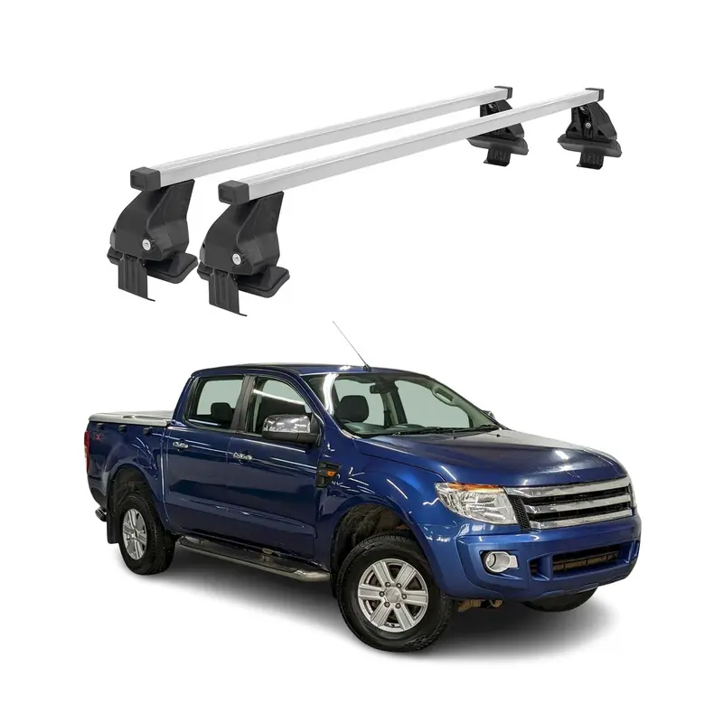 Barres de toit transversales pour Ford Ranger 2011-2015 Gris