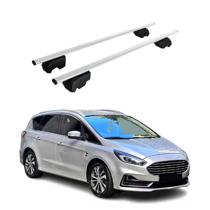 Barres de toit Transversales pour Ford S-Max 2015-2023 Acier Argent ABE