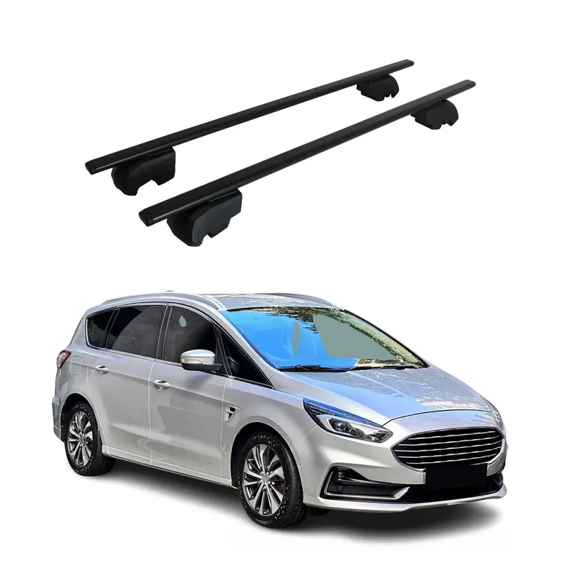 Barres de toit Transversales pour Ford S-Max 2015-2023 Acier Noir ABE