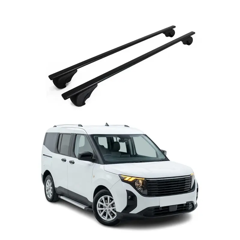 Barres de toit Transversales pour Ford Tourneo Courier II 2023-2026 Acier Noir