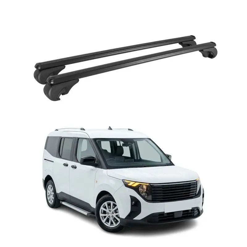 Barres de toit Transversales pour Ford Tourneo Courier II 2023-2026 TÜV Noir 2x
