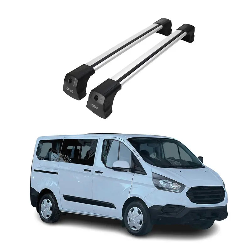 Barres De Toit Transversales pour Ford Tourneo Custom 2013-2023 Alu Argent 2Pcs
