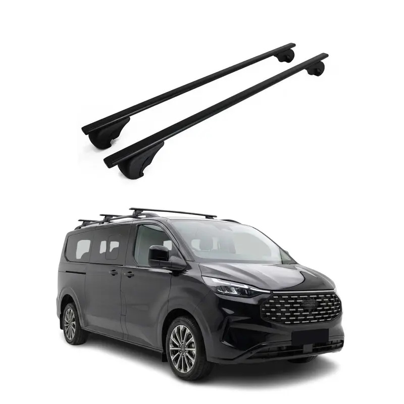 Barres de toit Transversales pour Ford Tourneo Custom II 2023-2026 Acier Noir 2x