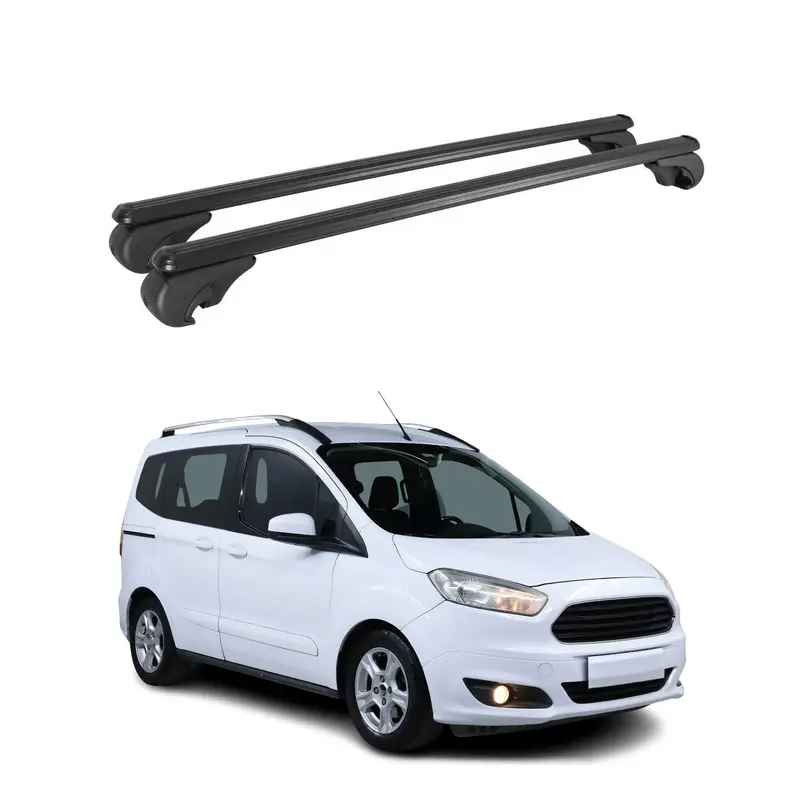 Barres de toit Transversales pour Ford Transit Courier I 2014-2023 TÜV Noir 2Pcs